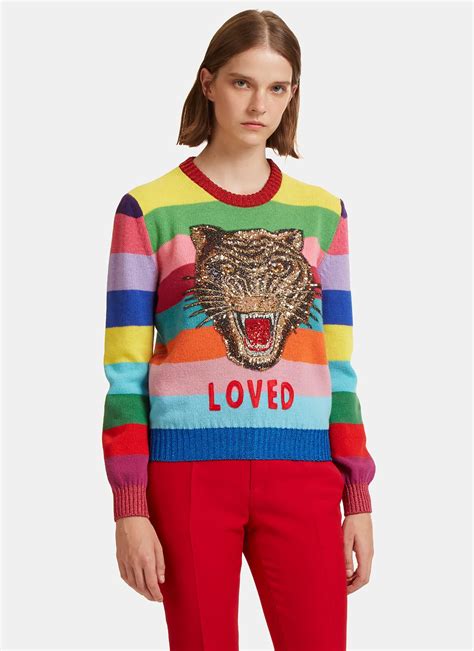 gucci lion rainbow sweater|Gucci Sweater for Women .